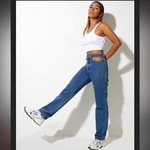 PrettyLittleThing Blue Straight Leg Pants NWT